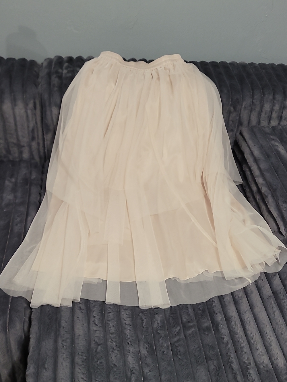 Light Tan Gold Layered Tulle Skirt